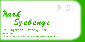 mark szebenyi business card