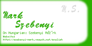 mark szebenyi business card